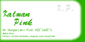 kalman pink business card